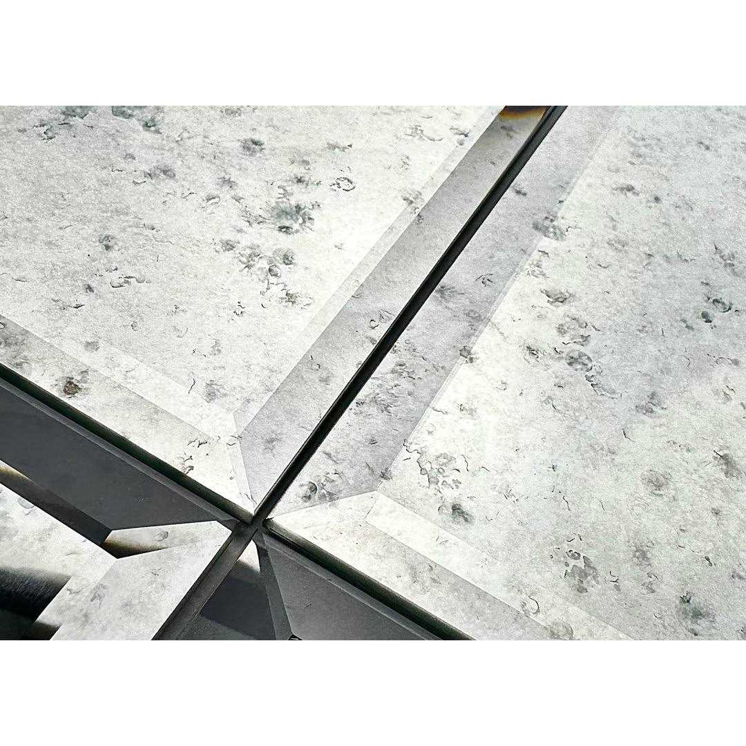 Abolos Reflections Antique Silver Beveled Square 8 in. x 8 in. Glass Mirror Peel and Stick Tile - Cheap Fitting