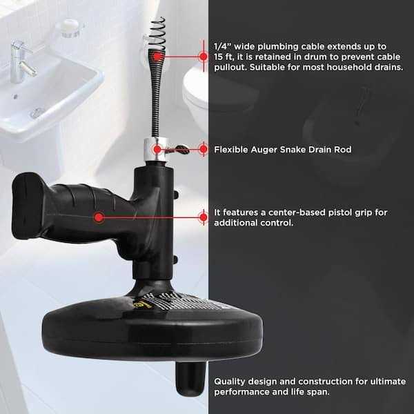 The Plumber’s Choice Drum Auger Steel Plumbing Drain Snake with Drain Cleaning Cable - Cheap Fitting