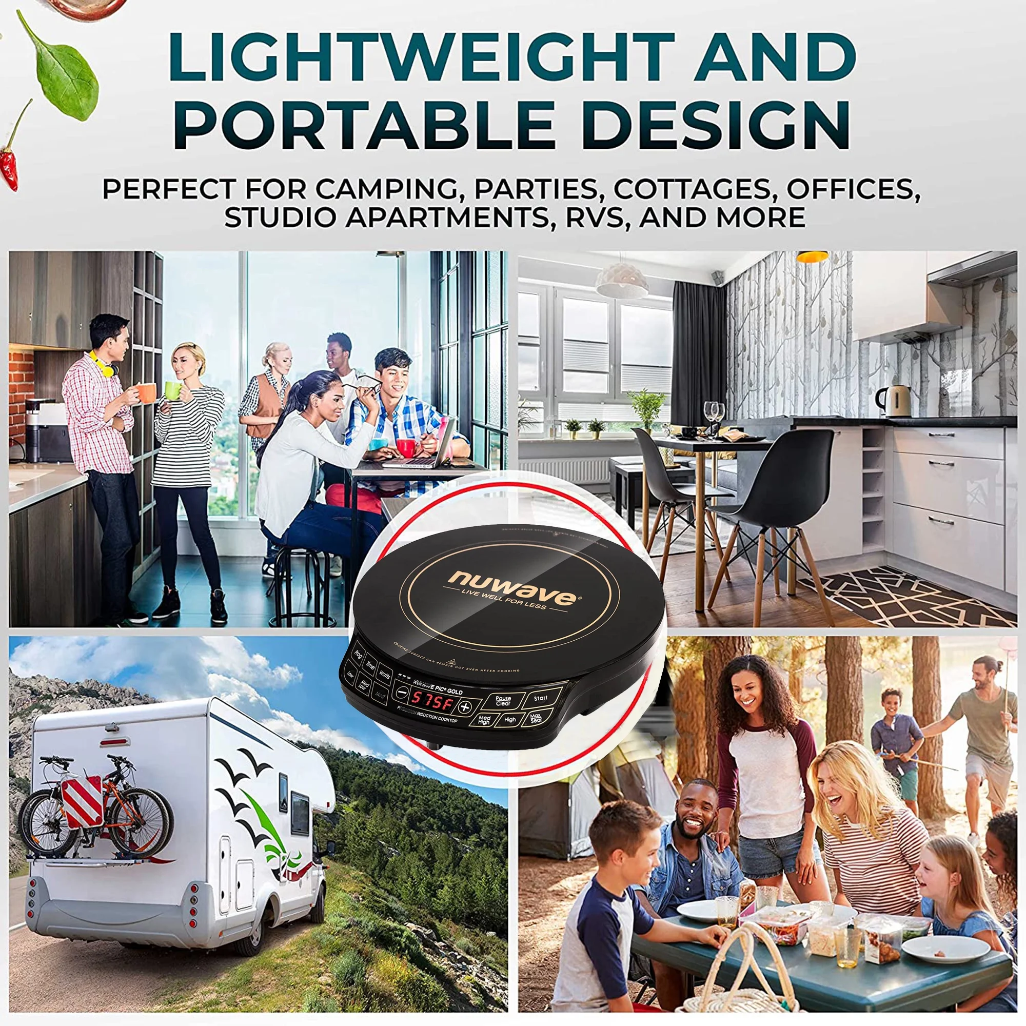 NuWave PIC Gold Induction Electric Cooktop with 10.5 inch Pan, Oven, Cooking, Nuwave 12 inch Induction Cooktop, Portable - Cheap Fitting