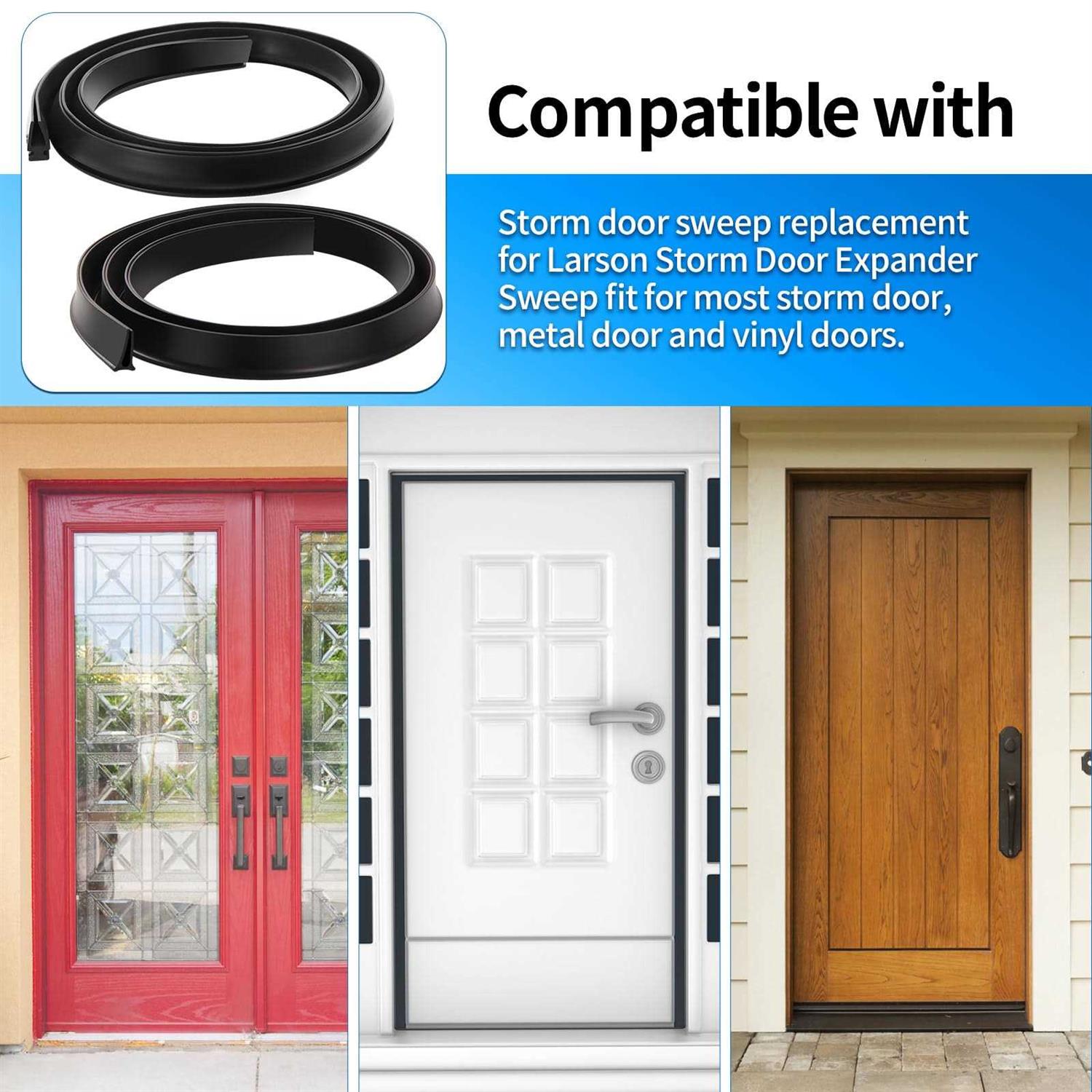 2023 Upgrade Storm Door Parts Sweep Replacement Fit for Most Storm Door, Metal Door and Vinyl Doors Replacement Compatible with Larson - Cheap Fitting