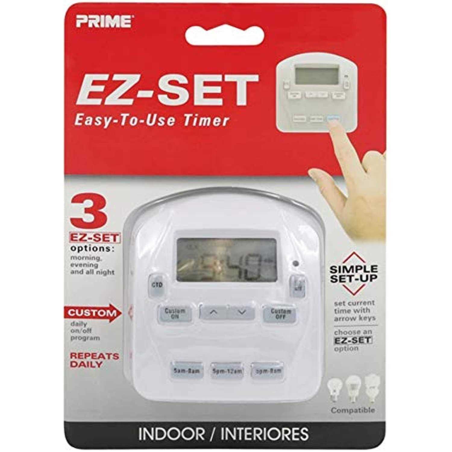 Prime EZ-Set Indoor Digital Timer White TNIDP12 - Cheap Fitting