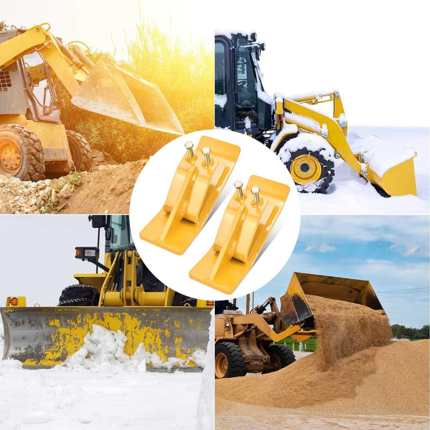 Tractor Bucket Protector, 2Pcs Ski Edge Protector, Turf Tamer Skid Protector with Grade8.8 Double Lock Nuts and Bolts - Cheap Fitting