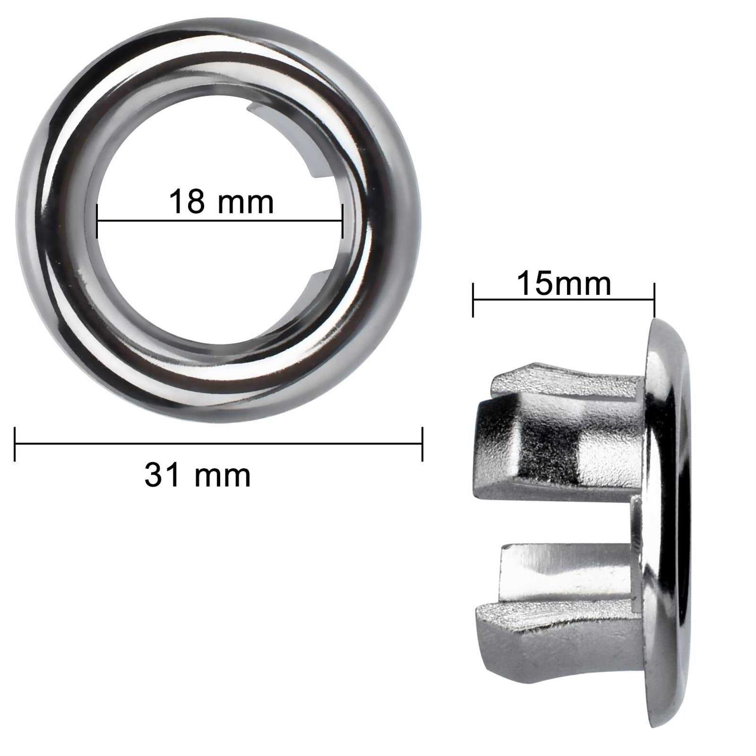 4 Pack Sink Overflow Ring Bathroom Sink Overflow Trim Ring Round Hole Cover for Bathroom Kitchen Sink Basin Trim Overflow Cover - Cheap Fitting