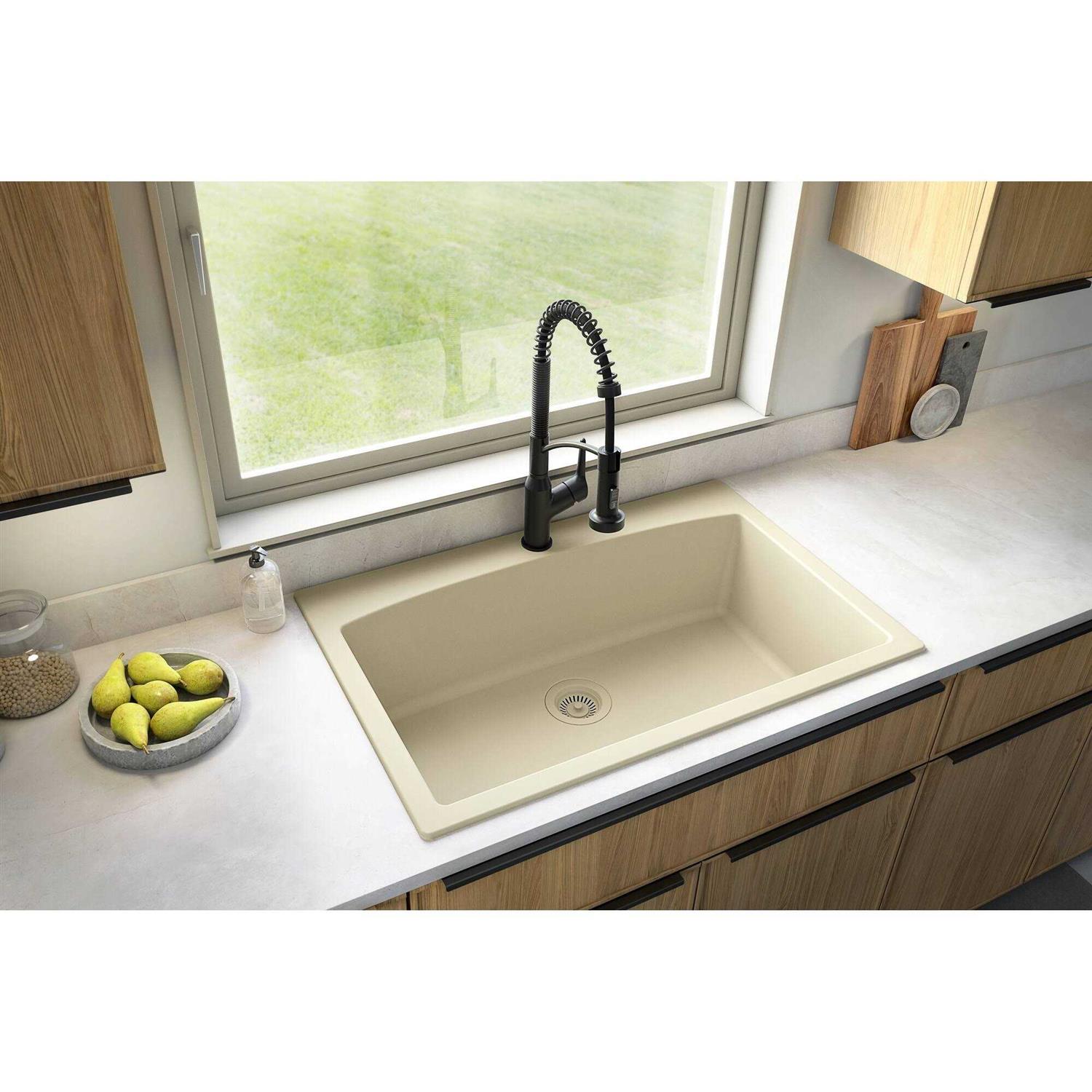 Karran Drop-In Quartz Single Bowl Kitchen Sink QT-712 - Cheap Fitting