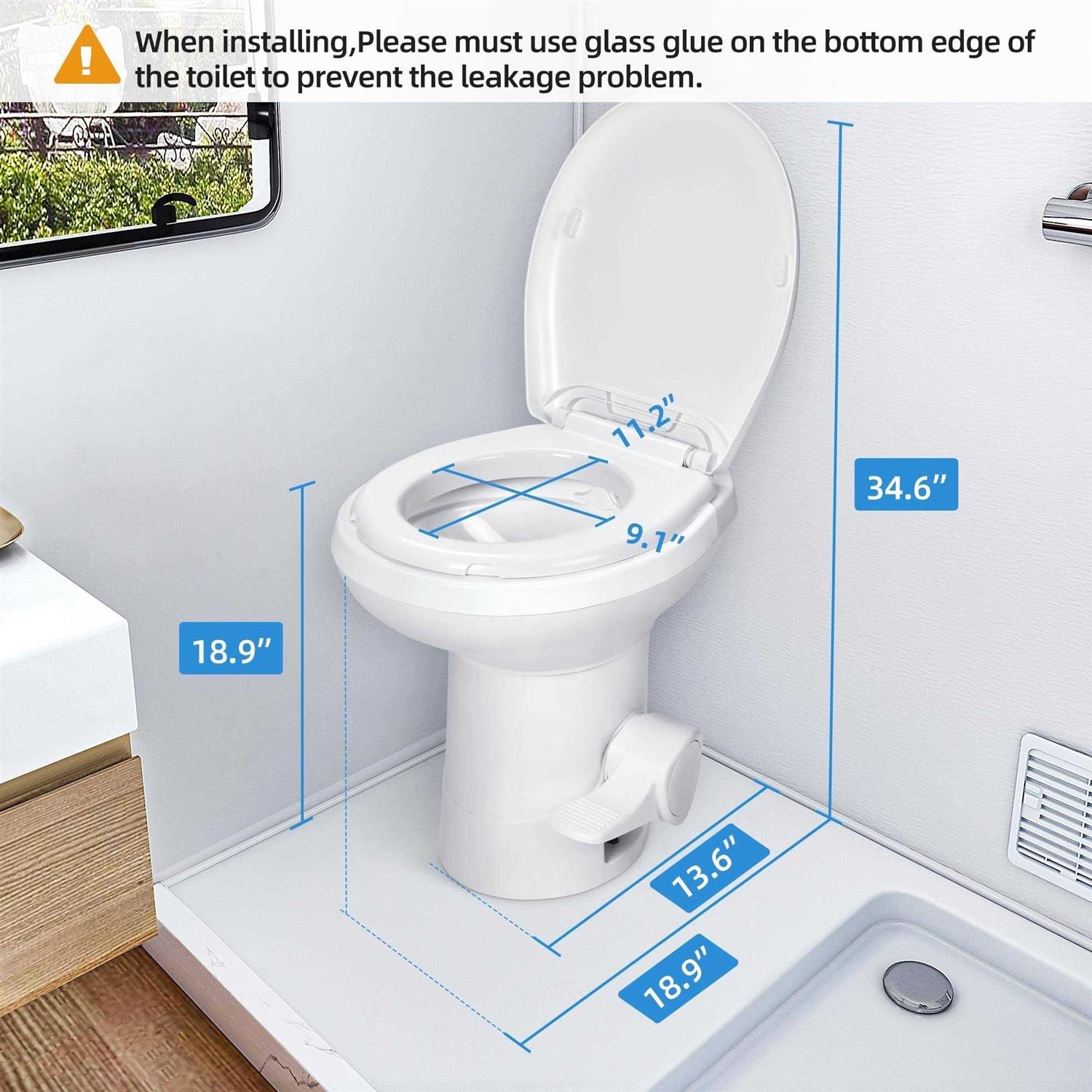 wedealfu RV Toilet with Pedal Flush Hand Sprayer for Caravan Travel - Cheap Fitting