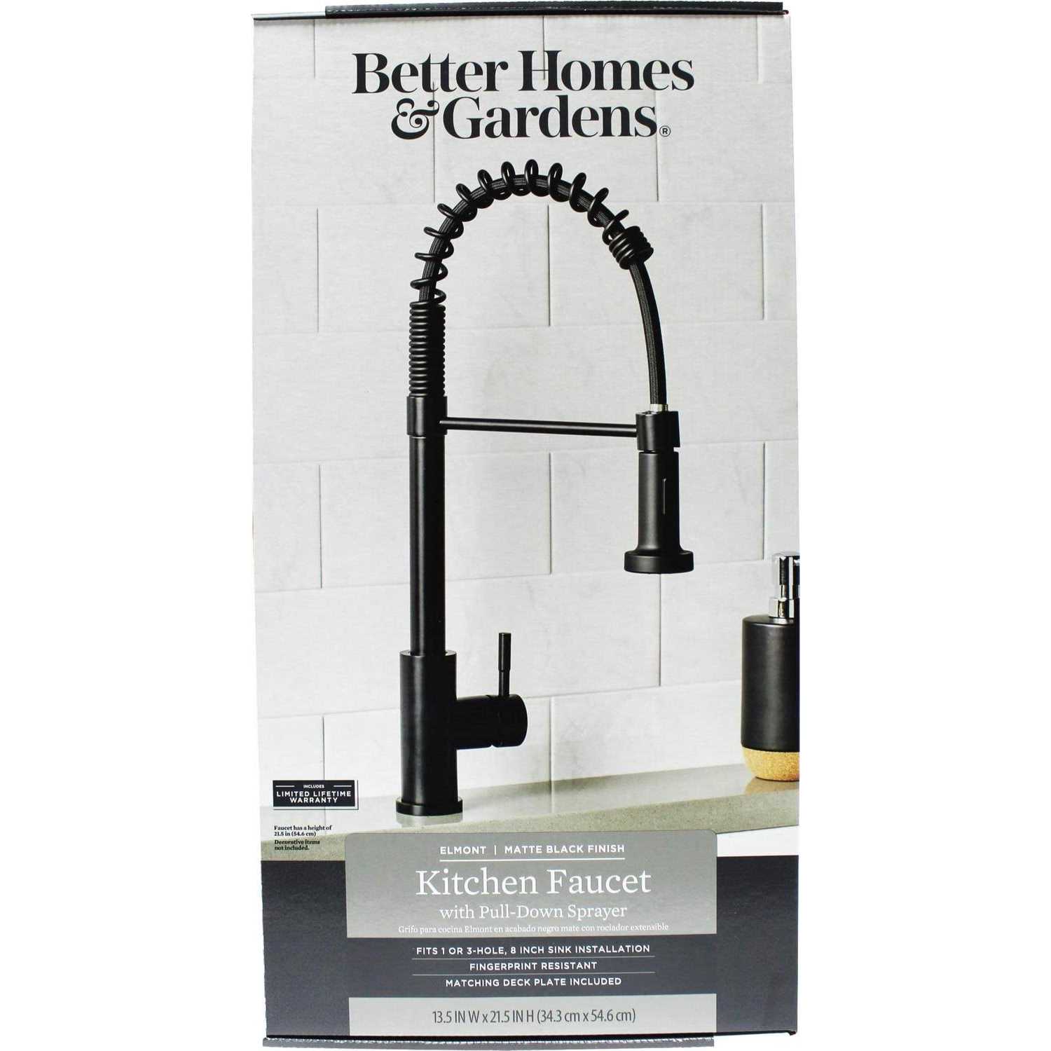 Better Homes & Gardens Elmont Single-Handle Spring Neck Pull Down Sprayer Kitchen Faucet - Cheap Fitting