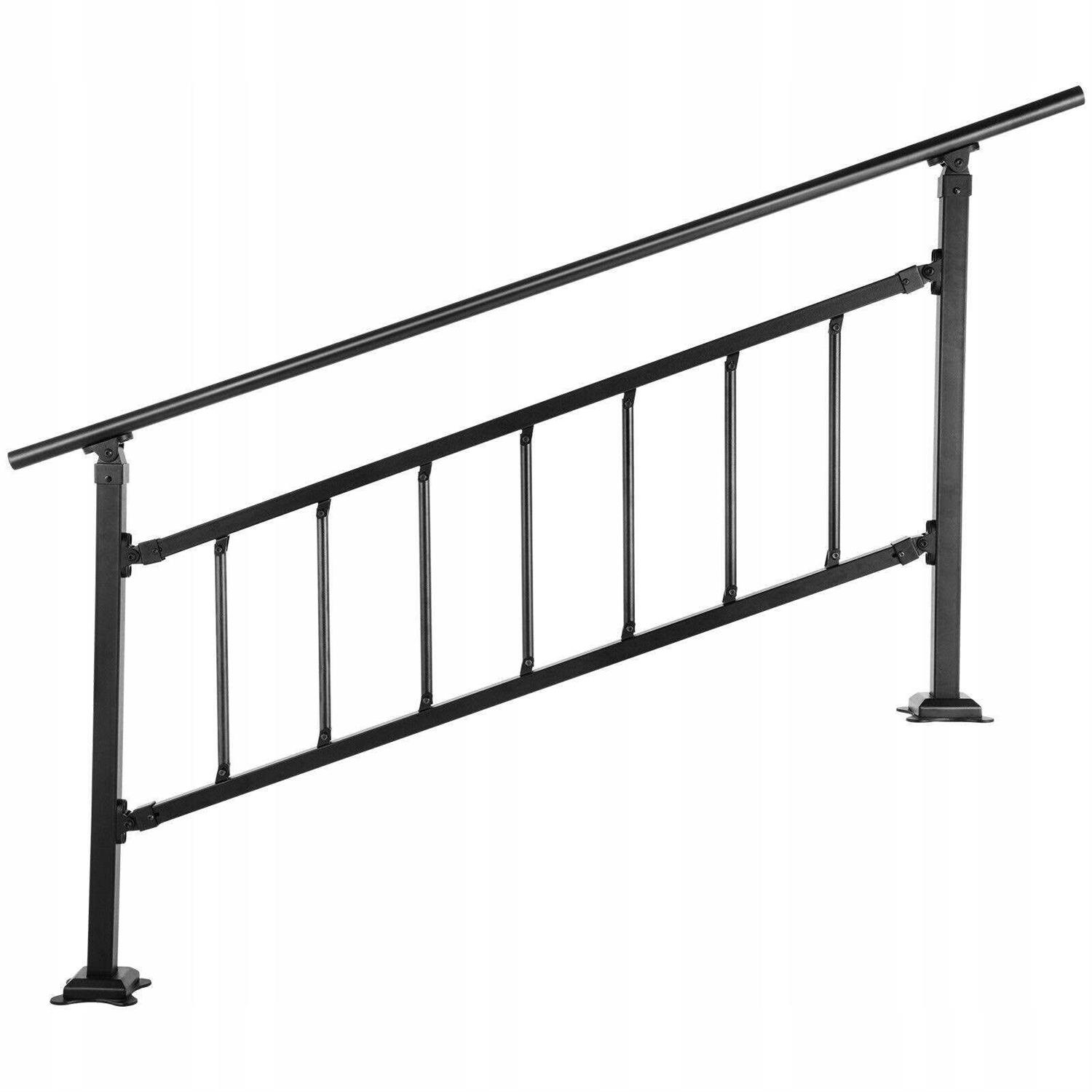 VEVOR Outdoor Stair Railing Fits for 1-5 Steps Transitional Wrought Iron Handrail TZFGZXSLZFSD4JWFNV0 - Cheap Fitting