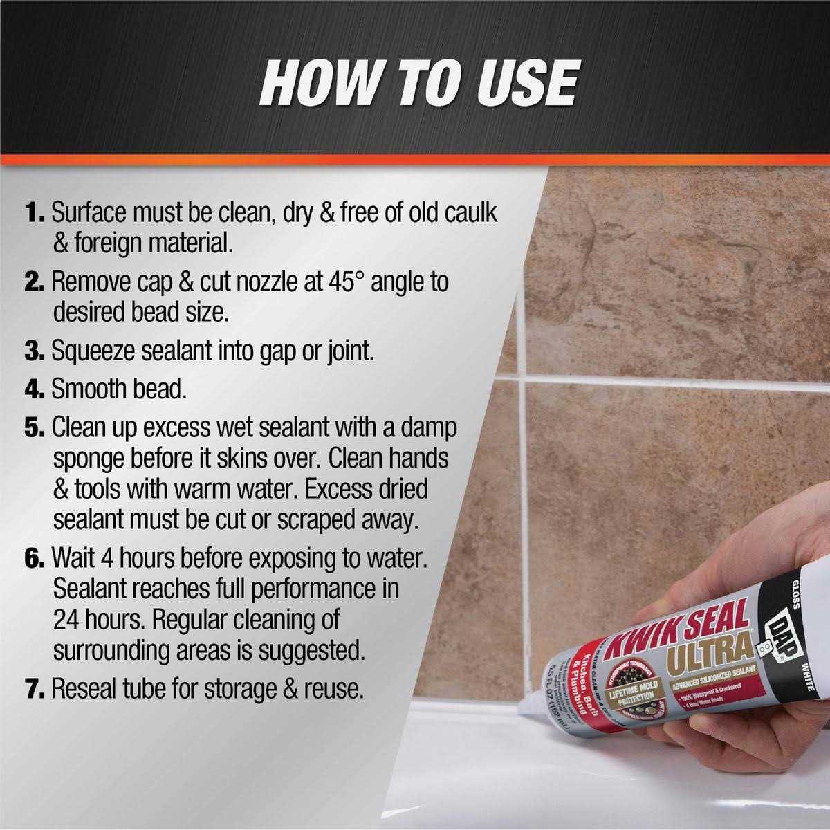 DAP Kwik Seal Ultra Kitchen Bath Sealant - Cheap Fitting