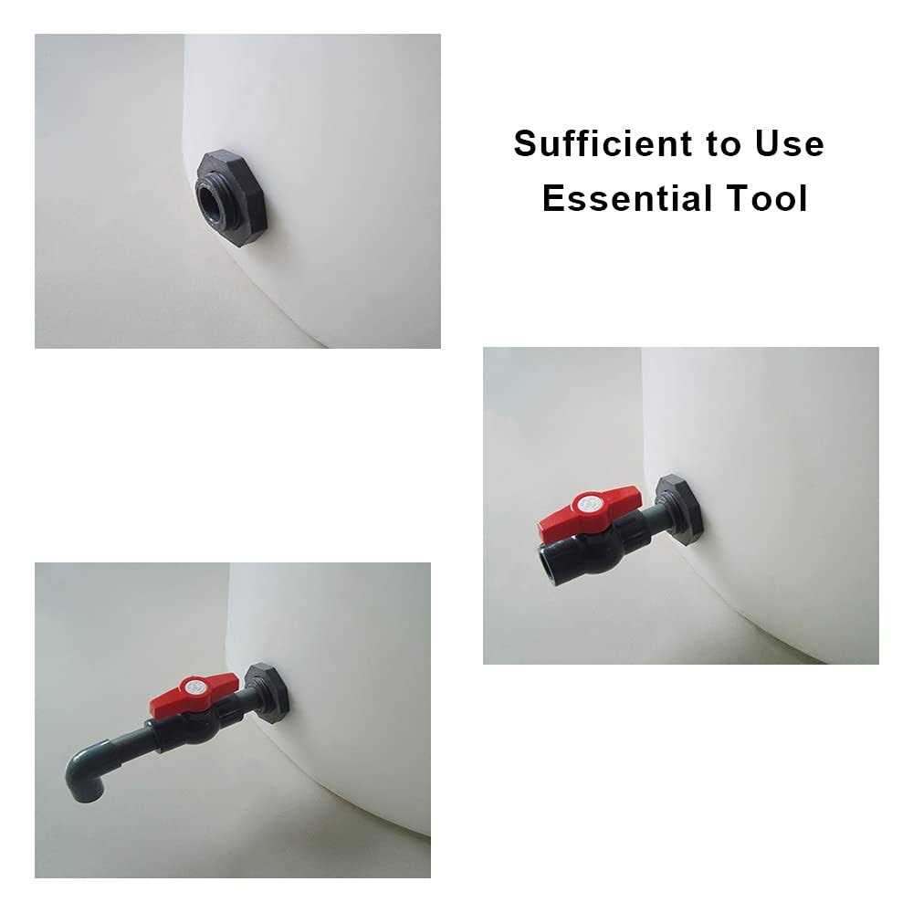 QuQuyi 1/2 Inch PVC Bulkhead Water Tank Connector Adapter Fitting with Plugs Thru-Bulk Pipe Fitting for Rain Barrels - Cheap Fitting