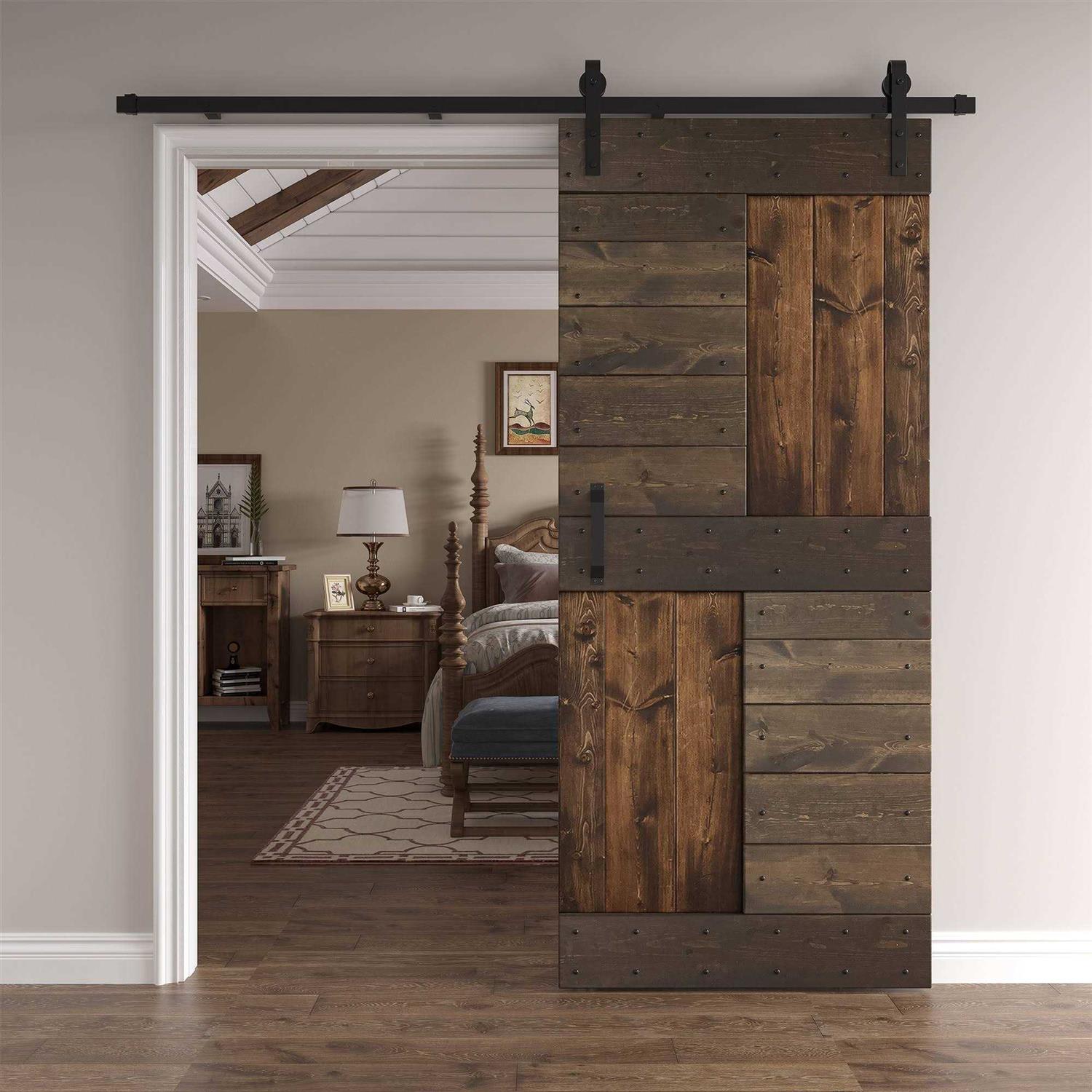 Coast Sequoia Inc S Series 84 Knotty Pine Wood Sliding Barn Door with Hardware Kit - Cheap Fitting