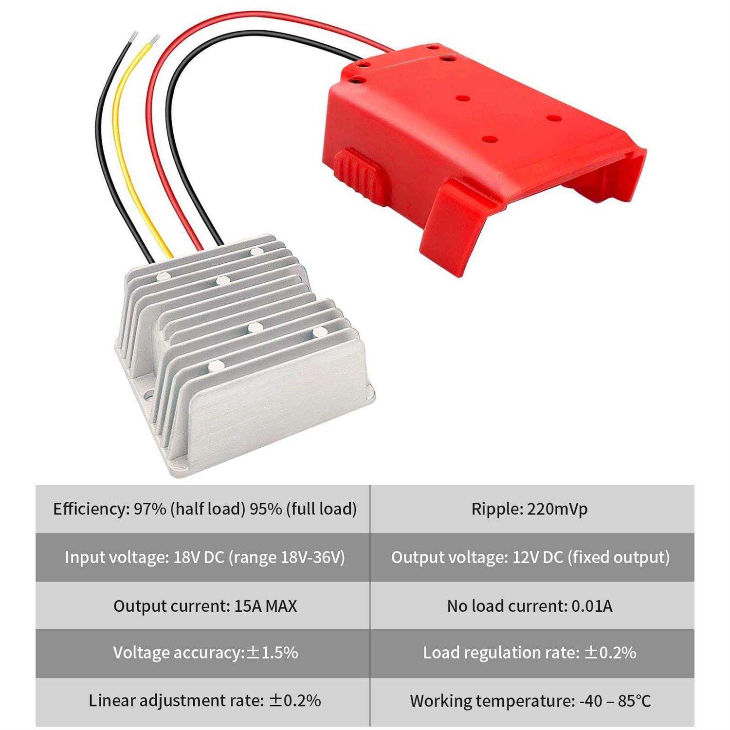 Zltoolpart 18V to 12V Step Down Converter Aadpter for Milwaukee M18 Batteries - Cheap Fitting