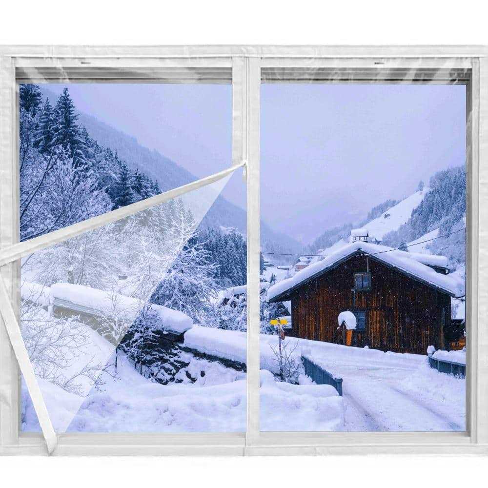 Wellco 35.5 in. x 59 in. Indoor Window Insulation Kit with Zipper for Winter Keep Cold Out - Cheap Fitting
