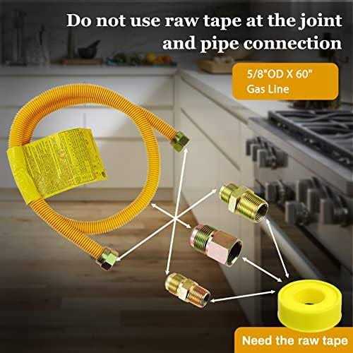 Hosile Flexible Gas Line Kit for Dryer Stove Range Stainless Steel Gas Dryer Connector Kit - Cheap Fitting