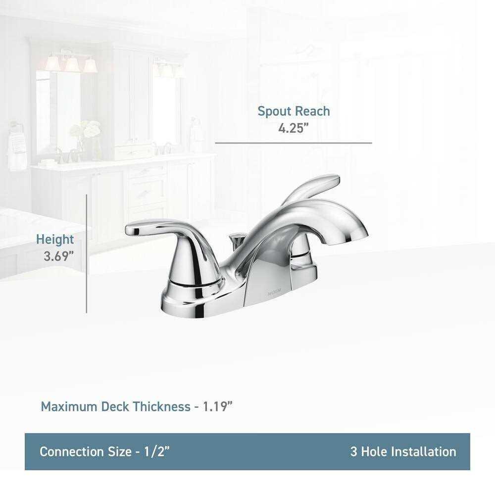 Moen Adler 4 in. Centerset 2-Handle Bathroom Faucet in Chrome - Cheap Fitting