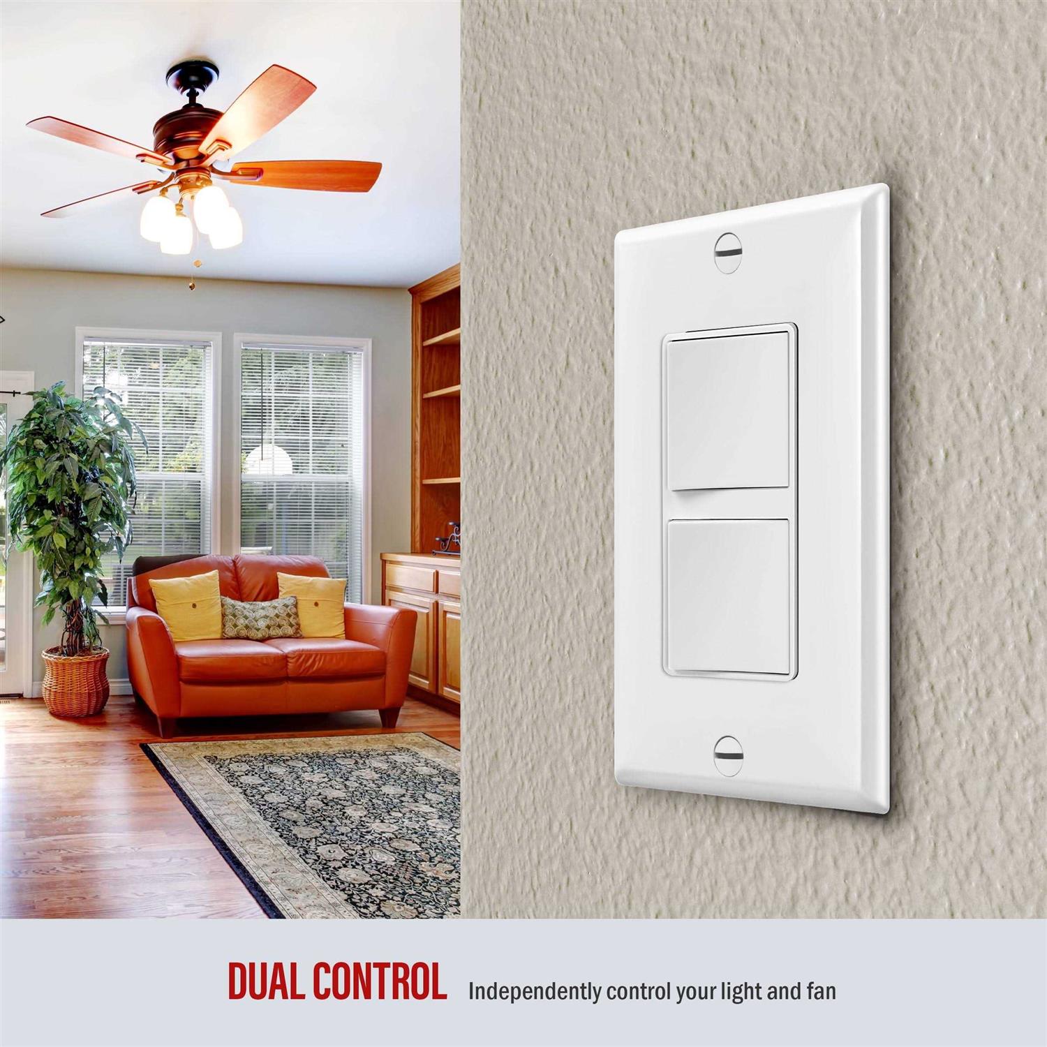 Enerlites Commercial Grade Decorator Double Rocker Switch - Cheap Fitting