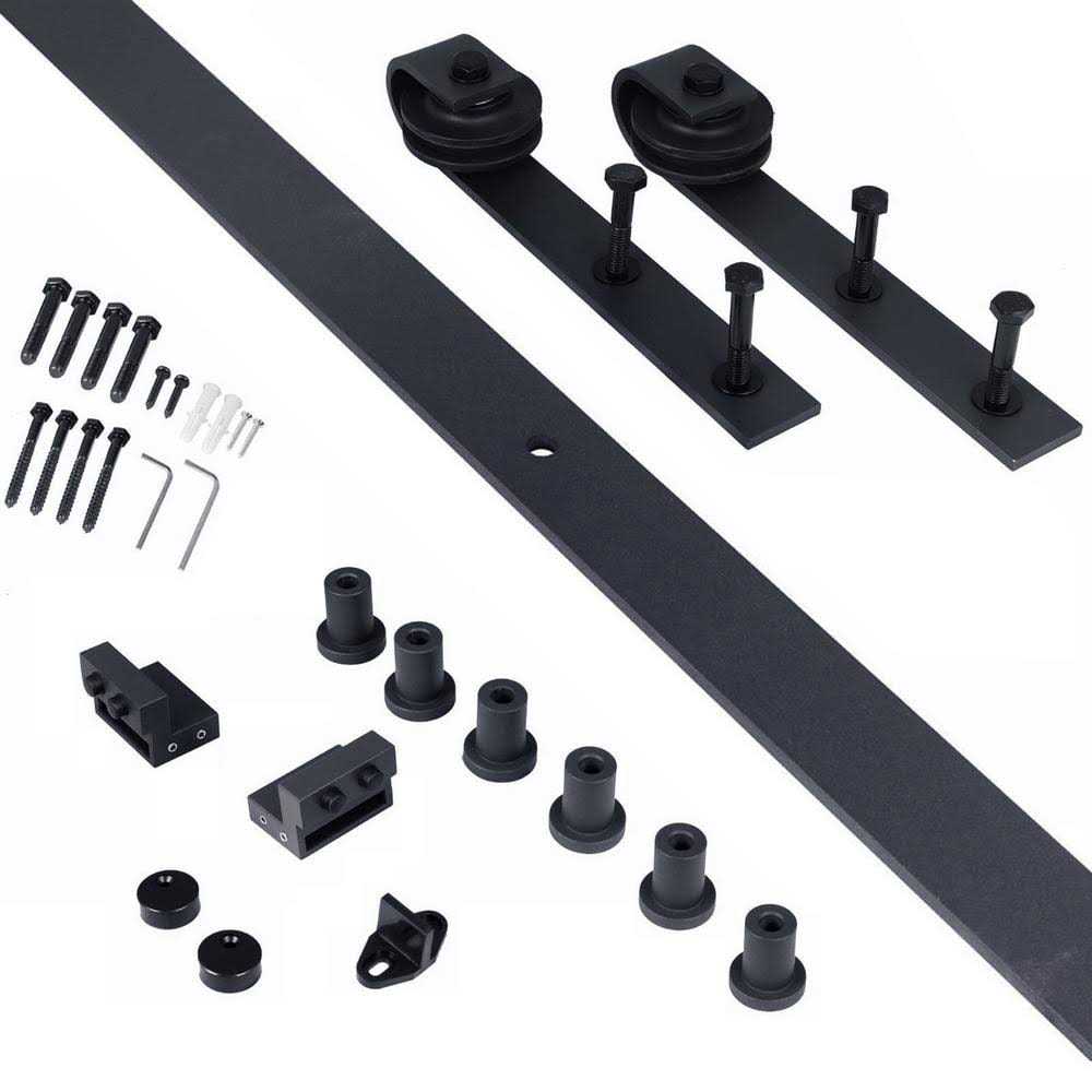 Calhome K Series Stained Wood Sliding Barn Door with Hardware Kit - Cheap Fitting