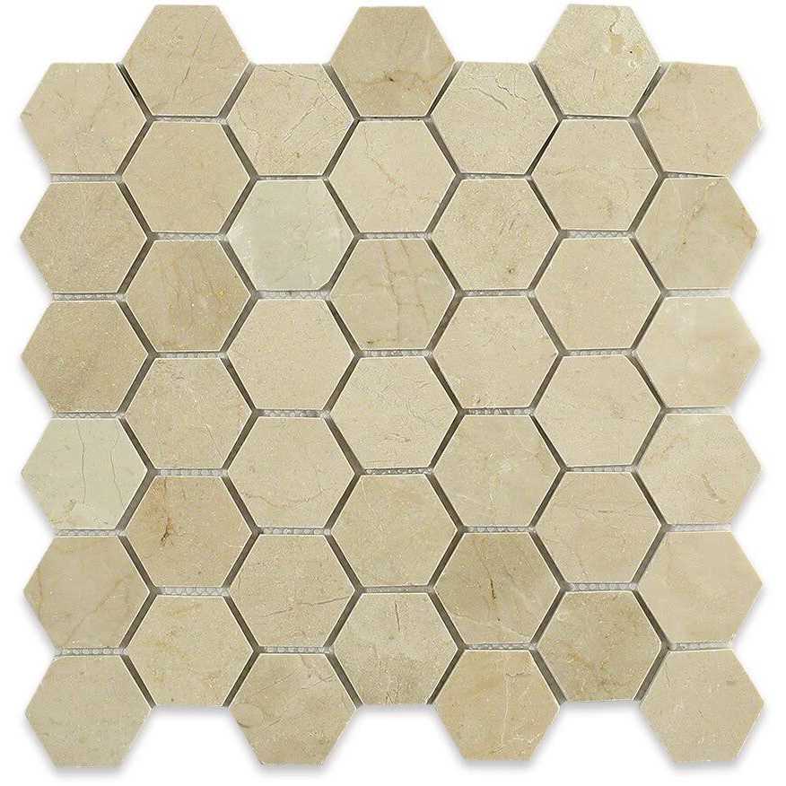 2 x 2 Marble Honeycomb Mosaic Wall & Floor Tile Ivy Hill Tile - Cheap Fitting