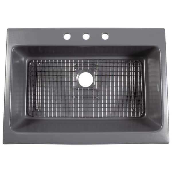 Sinkology Josephine 34 in. 3-Hole Quick-Fit Drop-in Farmhouse Single Bowl - Cheap Fitting