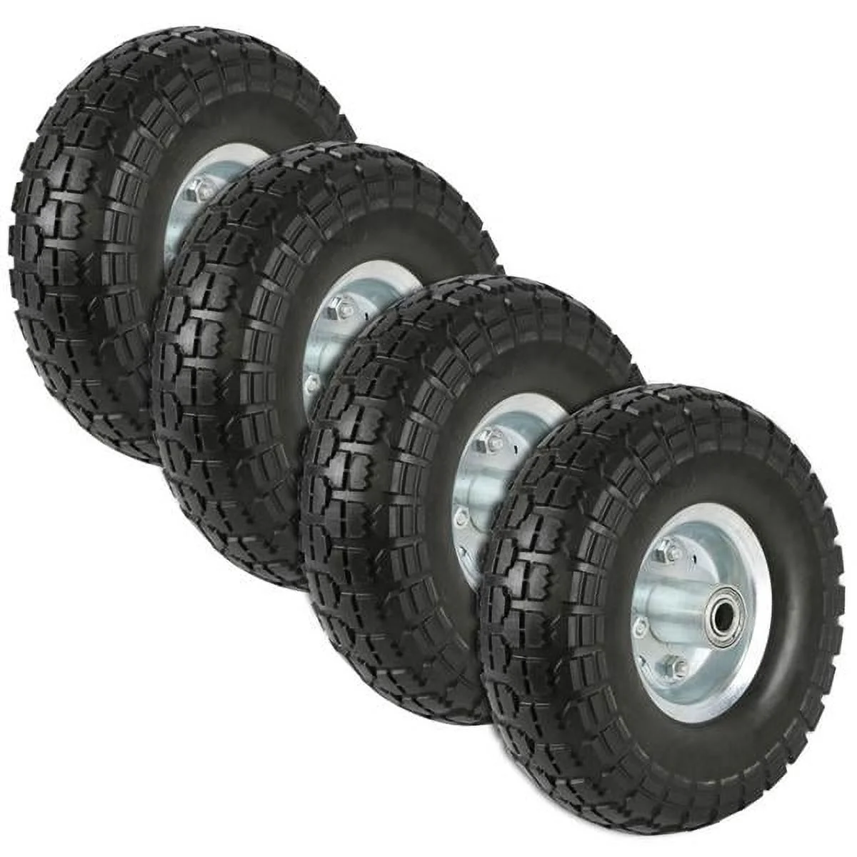 Renwick Garden Sack Truck Trolley Cart Wheel Tire Tyre 10'', 4 Pack, Black - Cheap Fitting