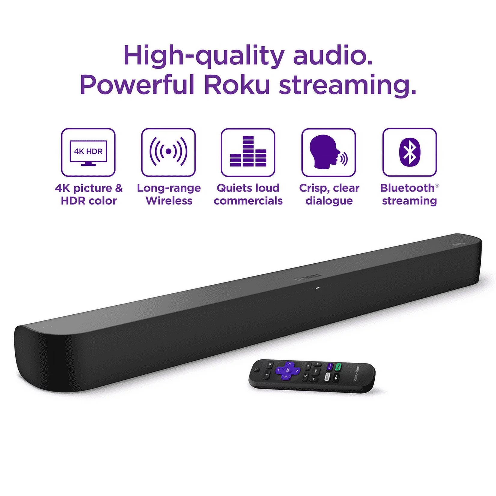 NEW - onn. Roku Smart Soundbar with Built-in 4K Streaming Media Player - Cheap Fitting
