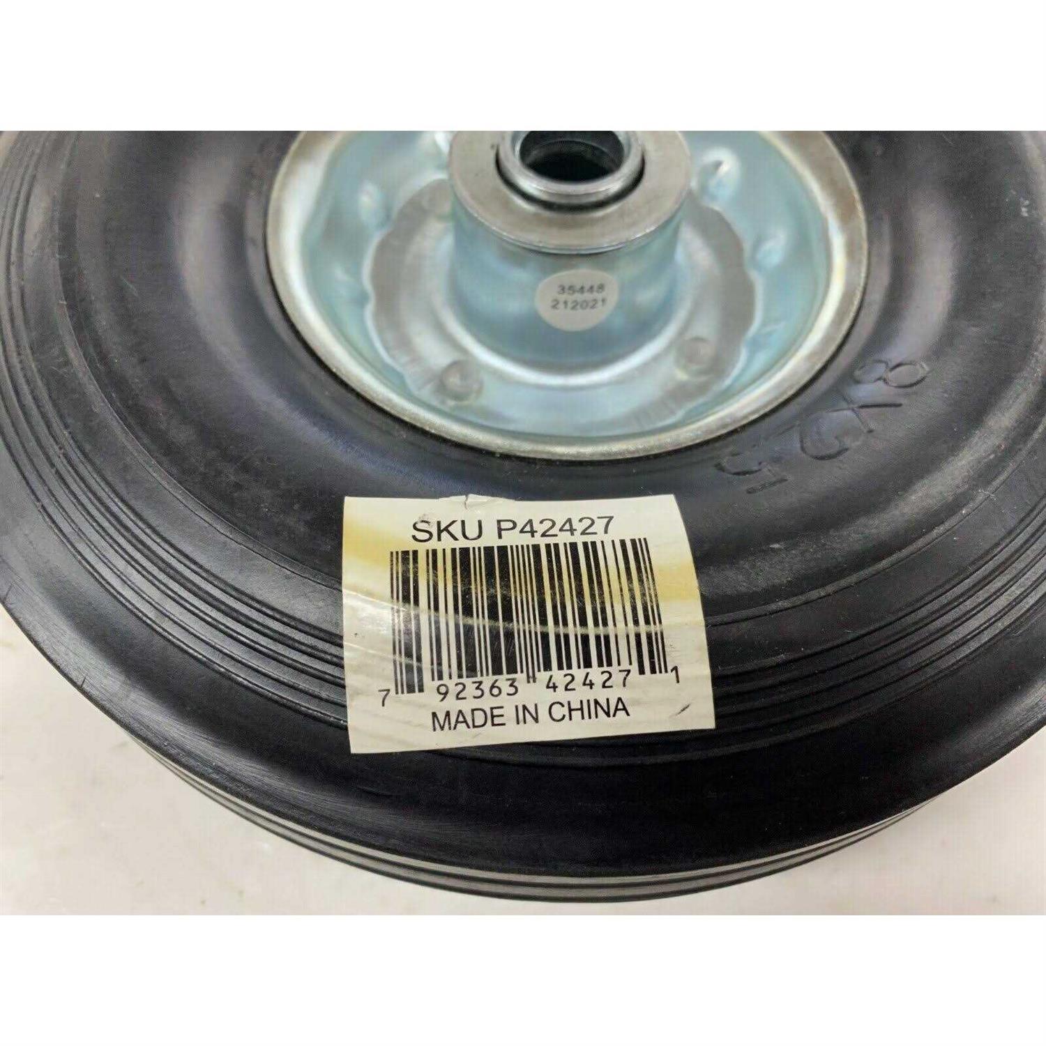 Haul-Master 8 in. Solid Rubber Tire with Steel Hub - Cheap Fitting