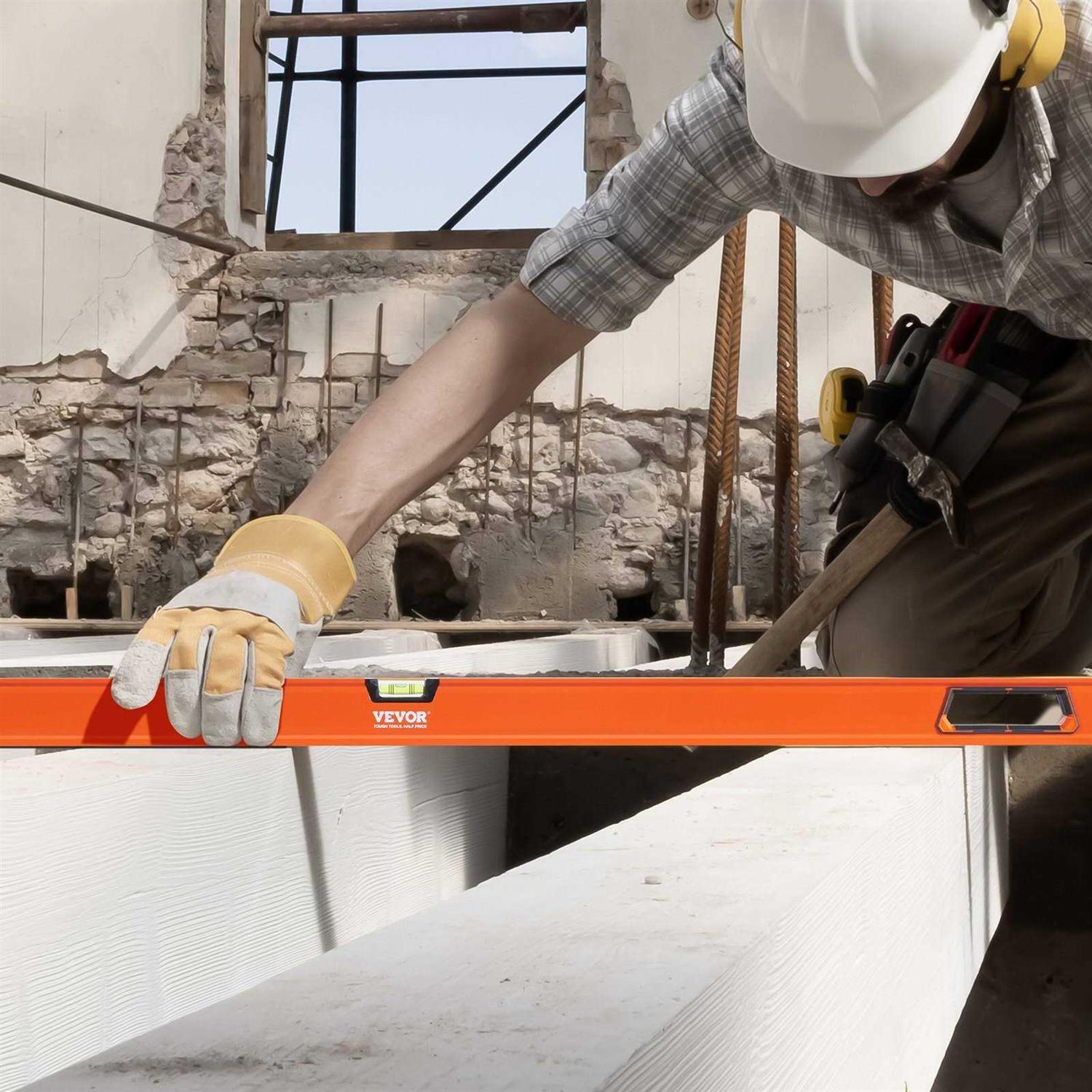 VEVOR Magnetic Torpedo Level Mechanical Level Set Bubble Vials Ruler for 45/90/180 Degree - Cheap Fitting