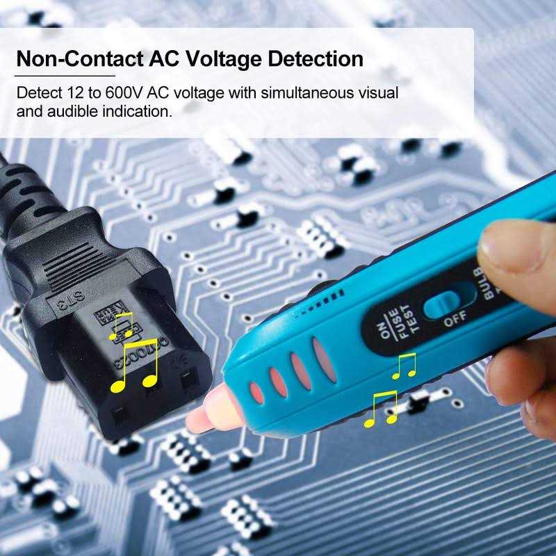 ALLOSUN Christmas Light Tester and Repair Non Contact AC Voltage Tester 12-600V Light Bulb Removal Tool Fuse Bulb Tester - Cheap Fitting
