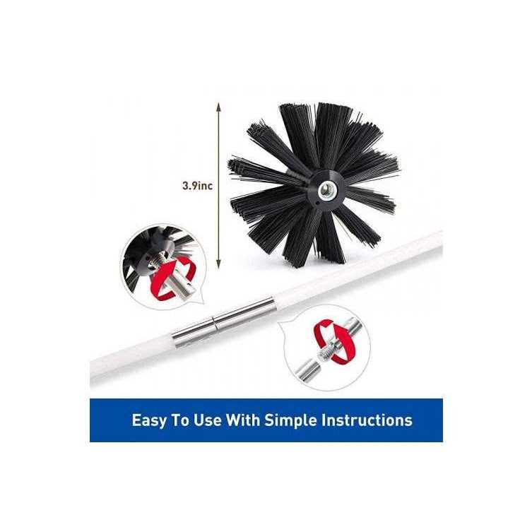 Holikme 30 Feet Dryer Vent Cleaner Kit,Flexible Lint Brush with Drill Attachment - Cheap Fitting