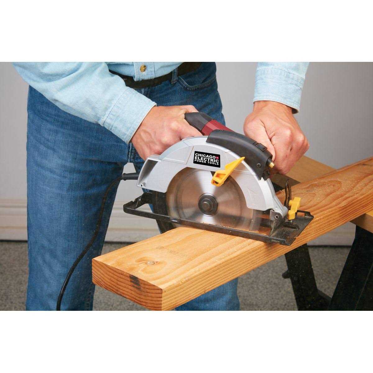 Chicago Electric 7-1/4 in. 12 Amp Circular Saw with Laser Guide System 63290 - Cheap Fitting