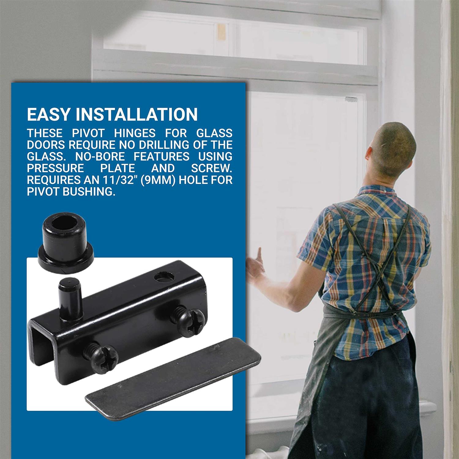 Rok Glass Door Pivot Hinge for Free Swinging Glass Doors - Cheap Fitting