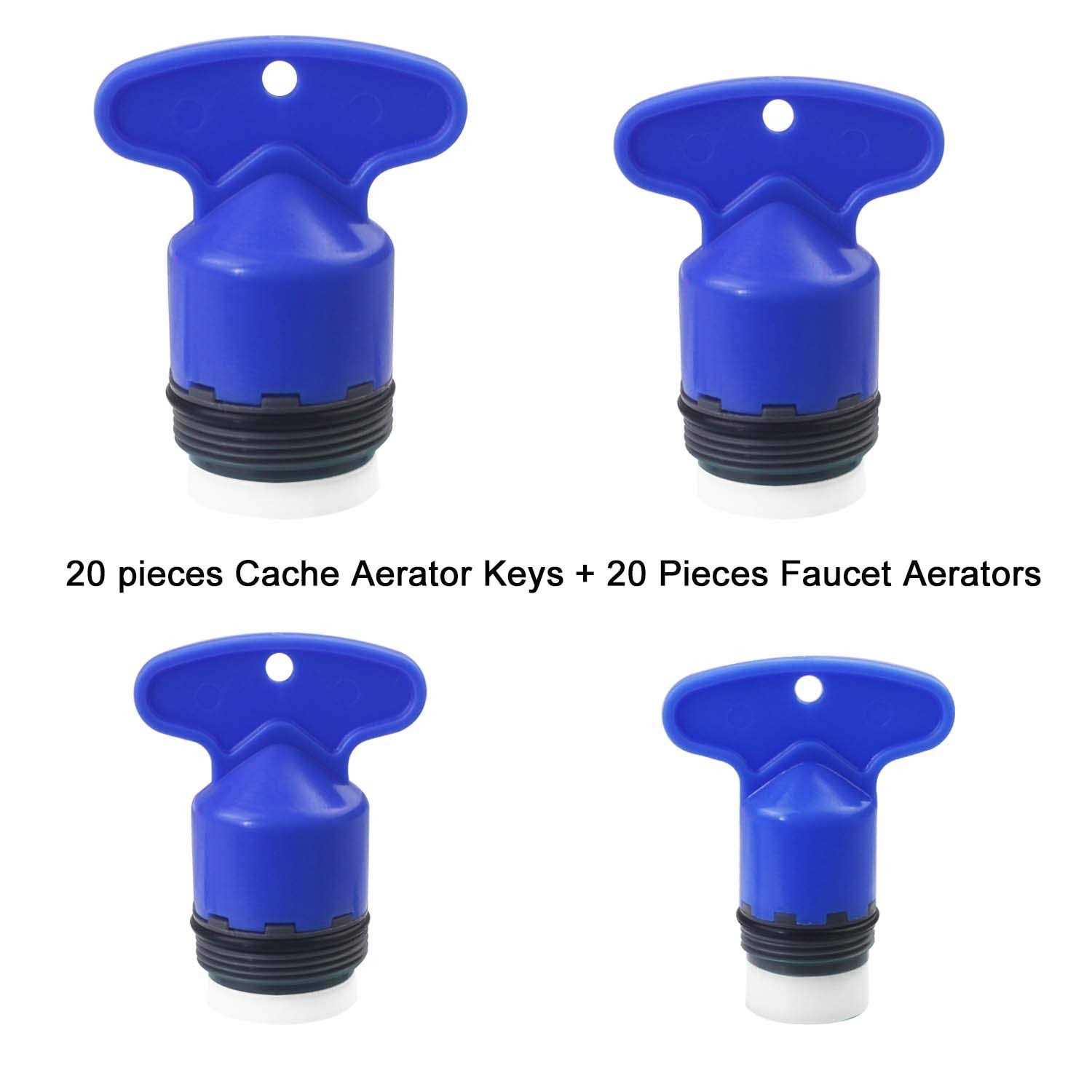 Weimeet 20 Pieces Cache Faucet Aerator Key Removal Wrench Tool with 20 Pieces Faucet Aerator for M 165 185 215 24 Cache Aerators - Cheap Fitting