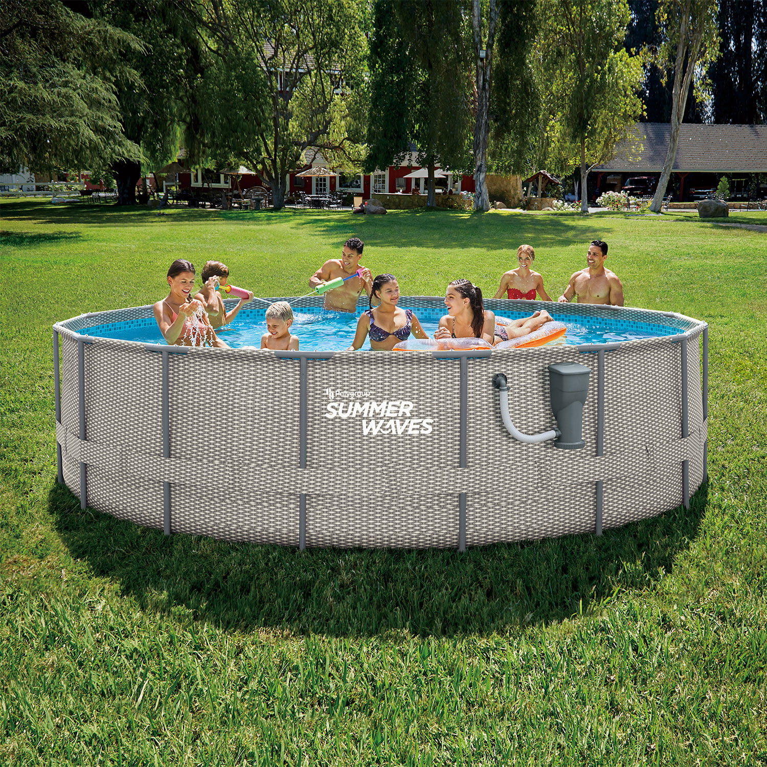 Summer Waves Active 20 Ft x 48 In Above Ground Frame Swimming Pool Set with Pump - Cheap Fitting