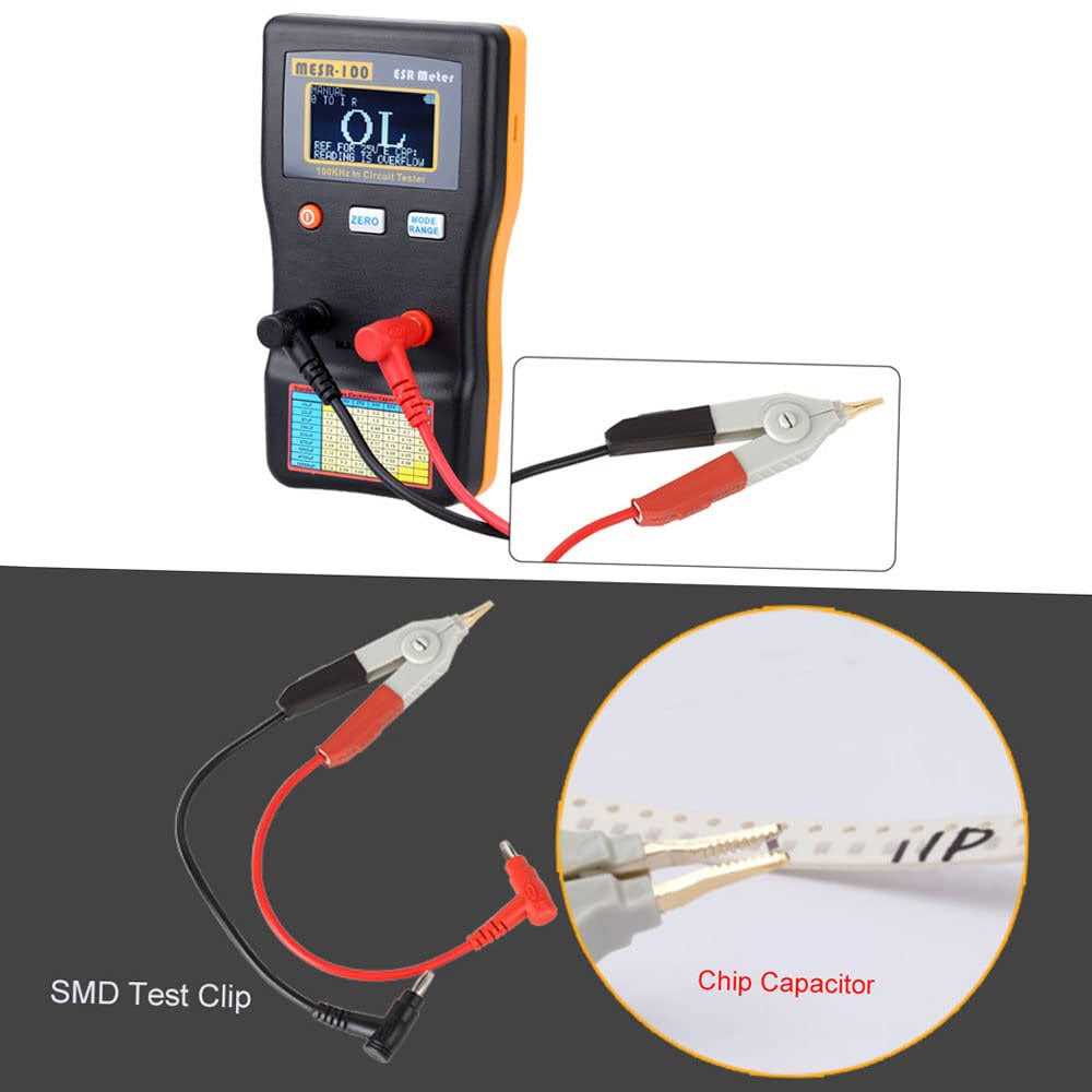 MESR-100 Capacitor Tester V2 Geevorks Professional Capacitor Tester Ohm Meter 0.001-100.0R with SMD Test Clip - Cheap Fitting