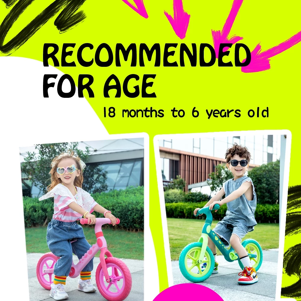 Hoverheart Dinosaur Balance Bike, No Pedal Kids Toys Baby Balance Bike Child Push Along Walking Bike (Blue) - Cheap Fitting