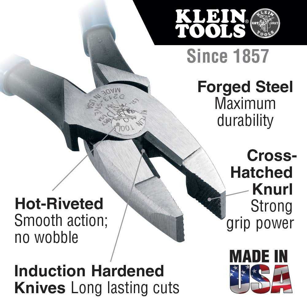 Klein Tools HD2000-9NE 9 inch Side-Cutting Pliers - Cheap Fitting