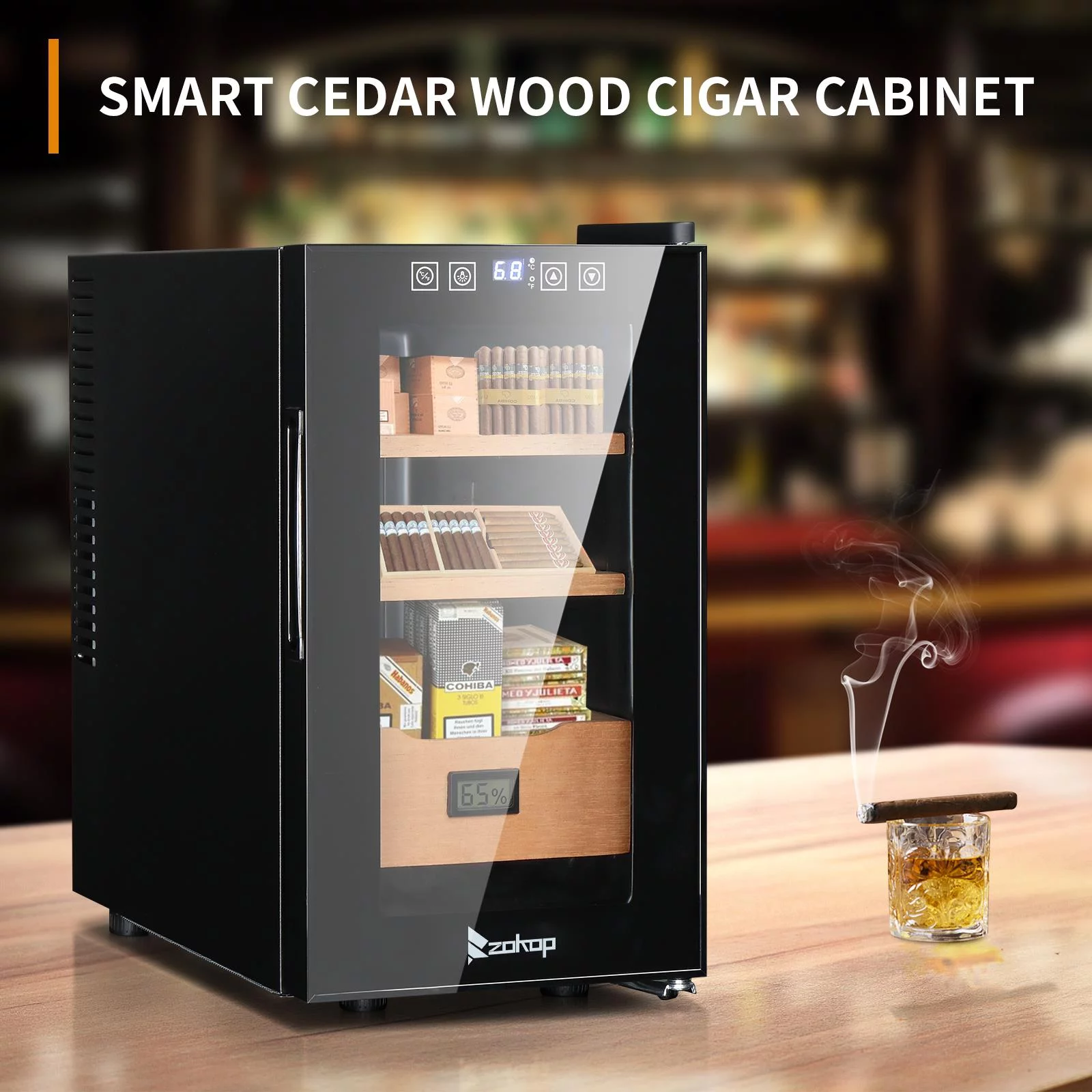 SalonMore 25L Electric Cigar Humidor 150 Counts With Cooling And Heating Temperature Control - Cheap Fitting