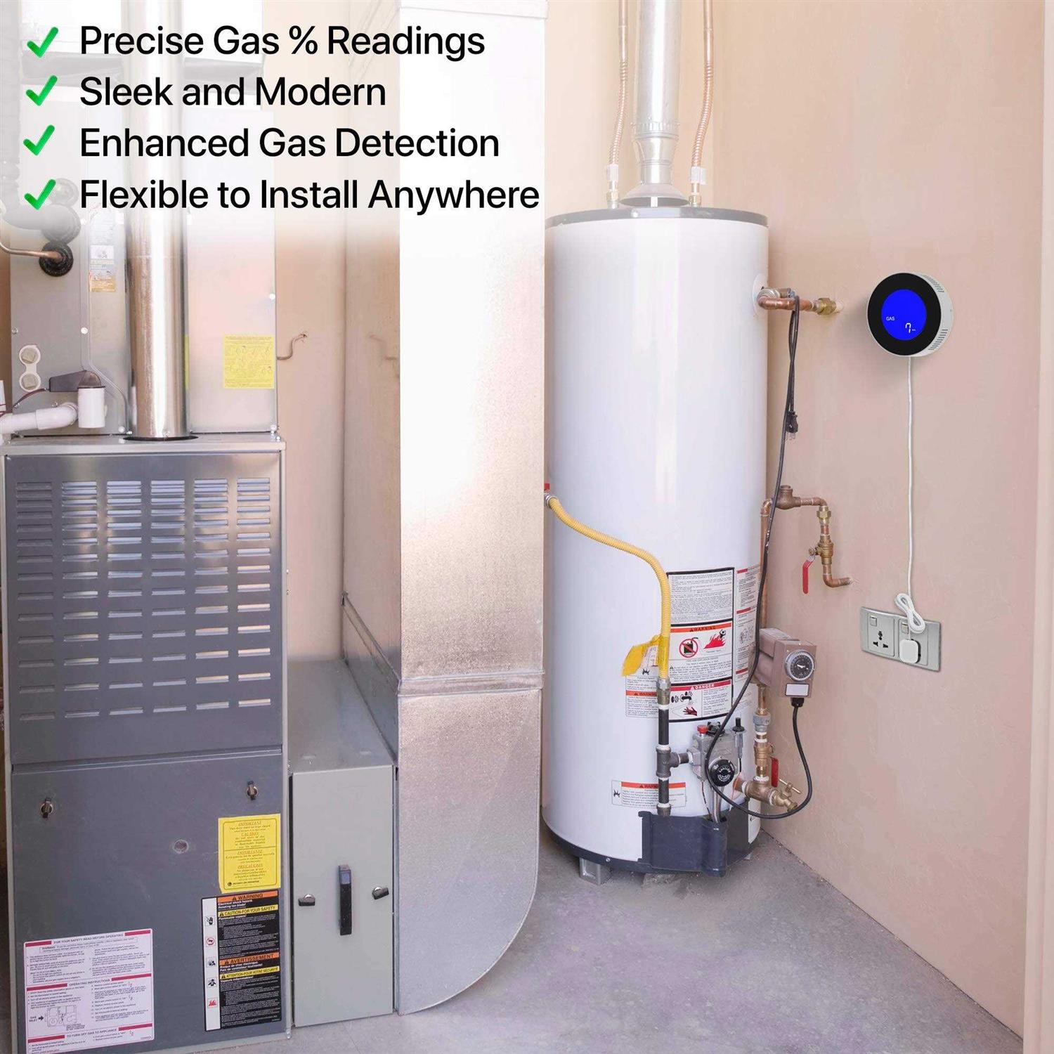 Gasknight 2.0 Natural Gas Detector & Propane Detector. Plug-In Gas Leak Alarm w LCD Display - Cheap Fitting