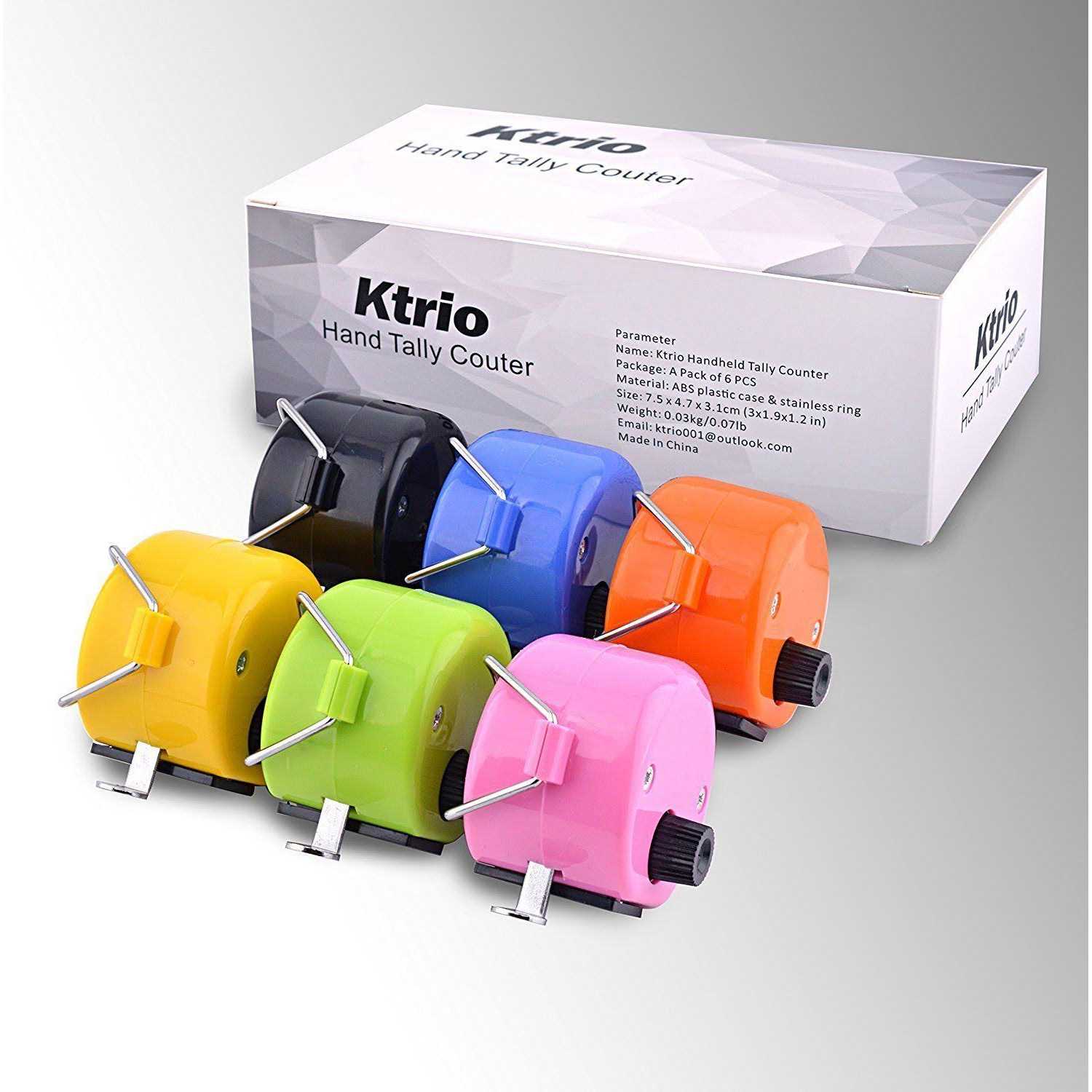 KTRIO Pack of 6 Colors Handheld Tally Counter 4-Digit Number Count Clicker Counter - Cheap Fitting