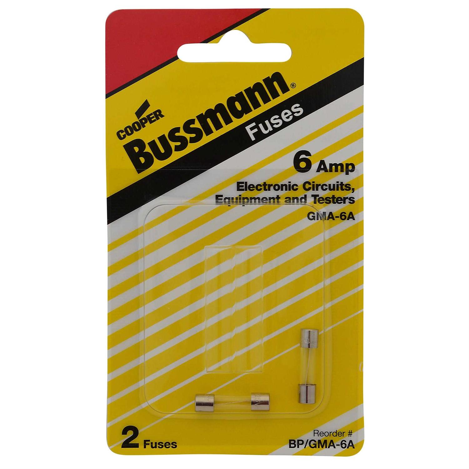Bussmann BP/GMA-6A 6 amps Fast Acting Glass Fuse - Cheap Fitting