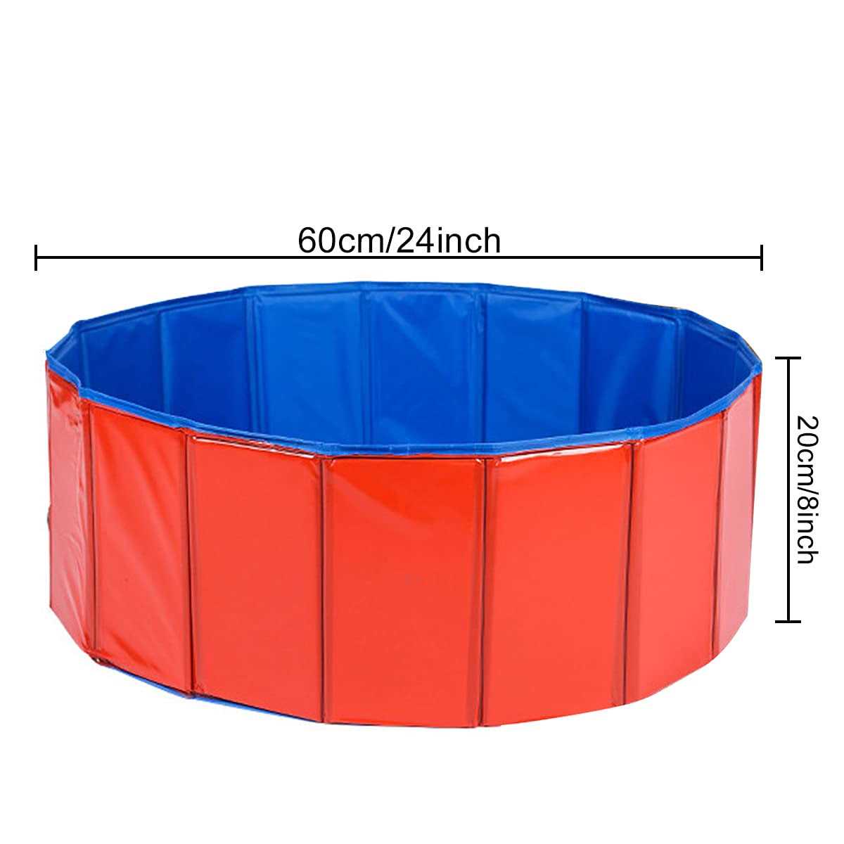 Dog Pool Foldable Pet Pool Small Portable PVC Dog Swimming Pool 24 x 8 Inch Folding Dog Cat Bath Tub Indoor Collapsible Ball Pit for Puppies - Cheap Fitting