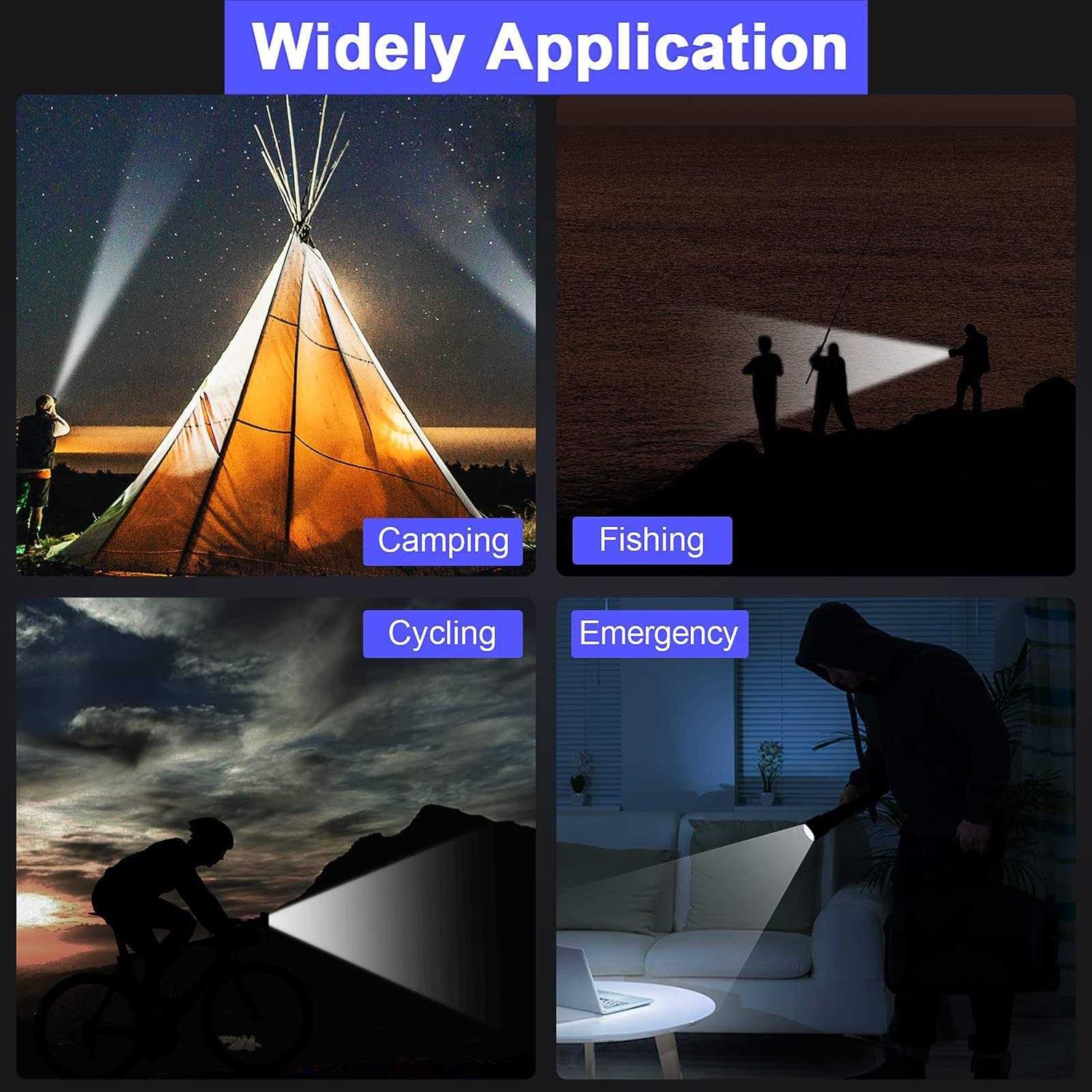 LED Flashlights High Lumens Rechargeable 2 Pack 8000 Lumens Super Bright LED Flash Light - Cheap Fitting