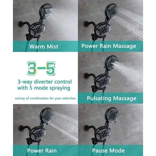 ELLO&ALLO Shower Faucet Set with 5 in. Head Complete Shower System Matte - Cheap Fitting