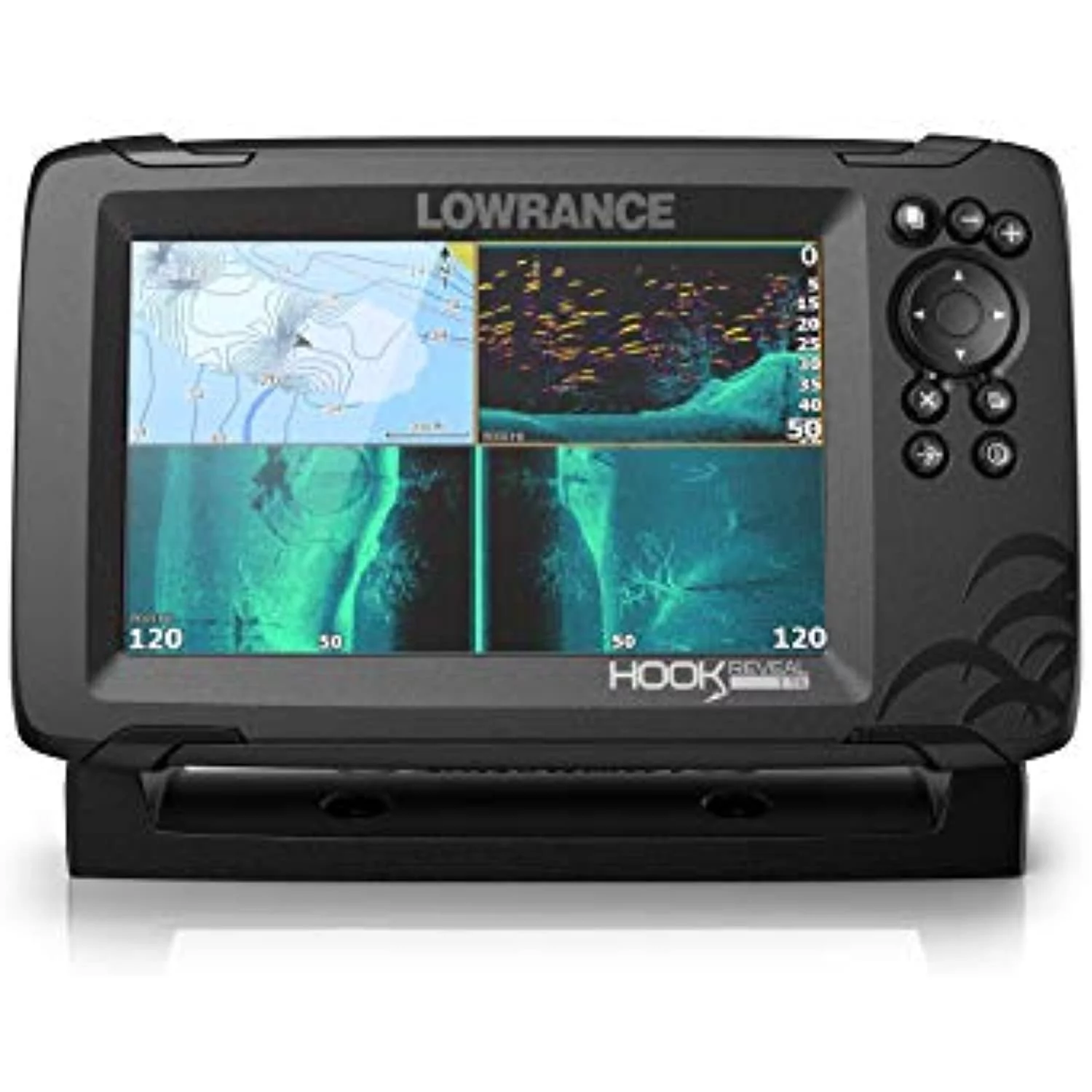 Lowrance 00015515001 Hook Reveal 7X Fish finder Triples hot with Down scan/Sides can Imaging without Mapping, 7