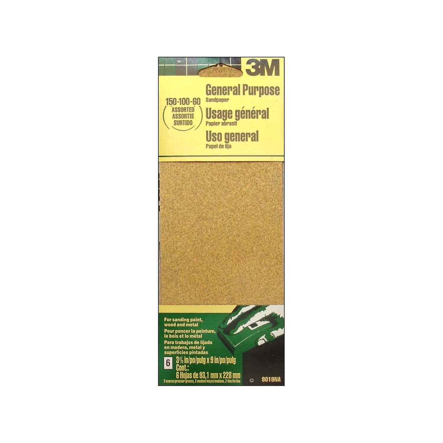 3M Aluminum Oxide Assorted Grit Sandpaper 9019NA - Cheap Fitting