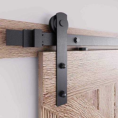 EaseLife 8 ft Double Door Sliding Barn Door Hardware Track Kit Pulley,Heavy Duty,Slide Smoothly Quietly,Easy Install - Cheap Fitting