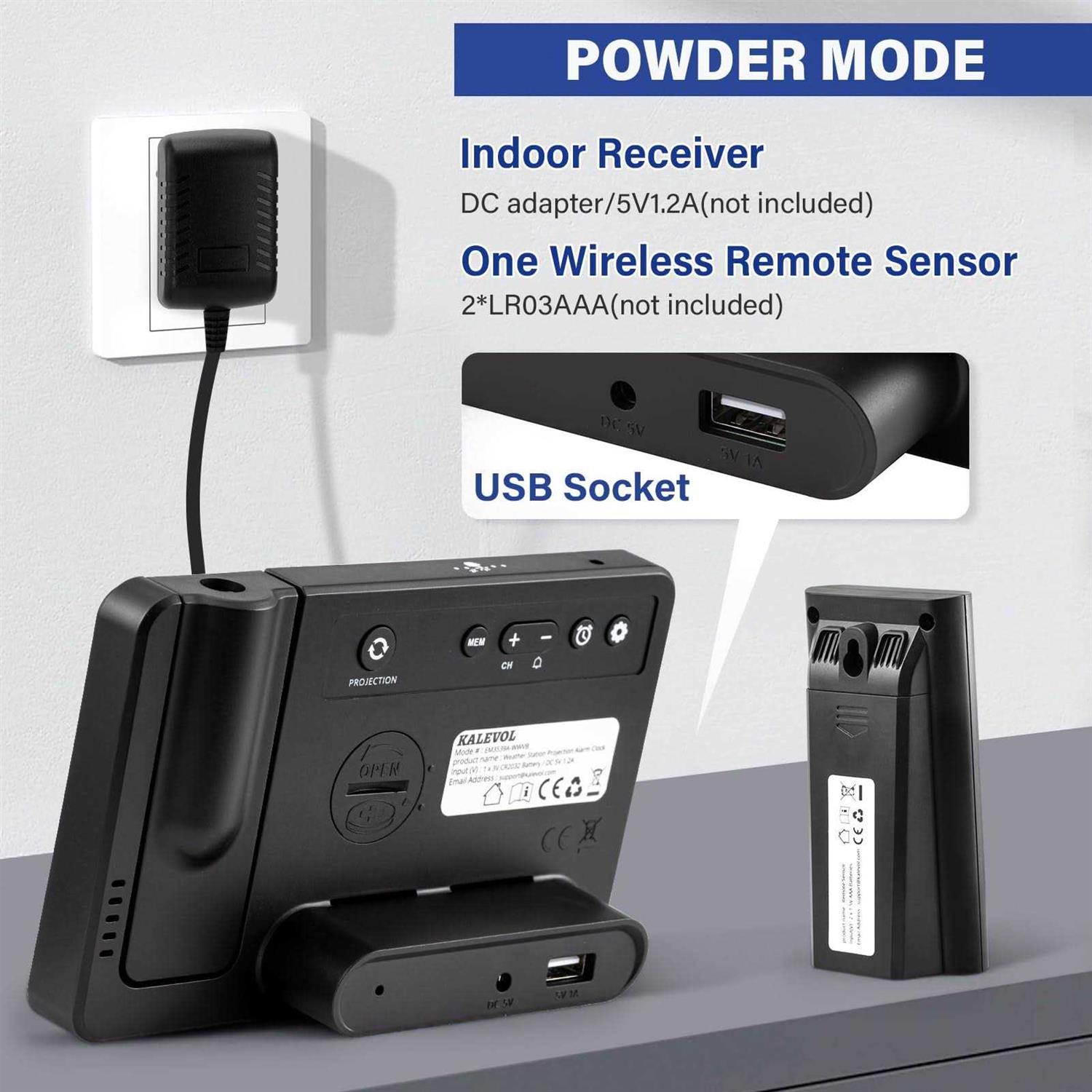 KALEVOL Projection Alarm Clock for Bedrooms with Weather Station - Cheap Fitting