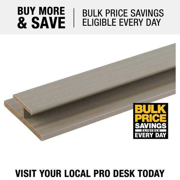 NewTechWood All Weather Siding System H-Trim Vinyl Siding Trim 3.1-in x 96-in US45-8 - Cheap Fitting