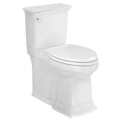 American Standard 281AA.104 Town Square S 1.28 GPF Two Piece Elongated Chair Height Toilet with Left Hand Lever – Seat Included White Fixture Toilet - Cheap Fitting