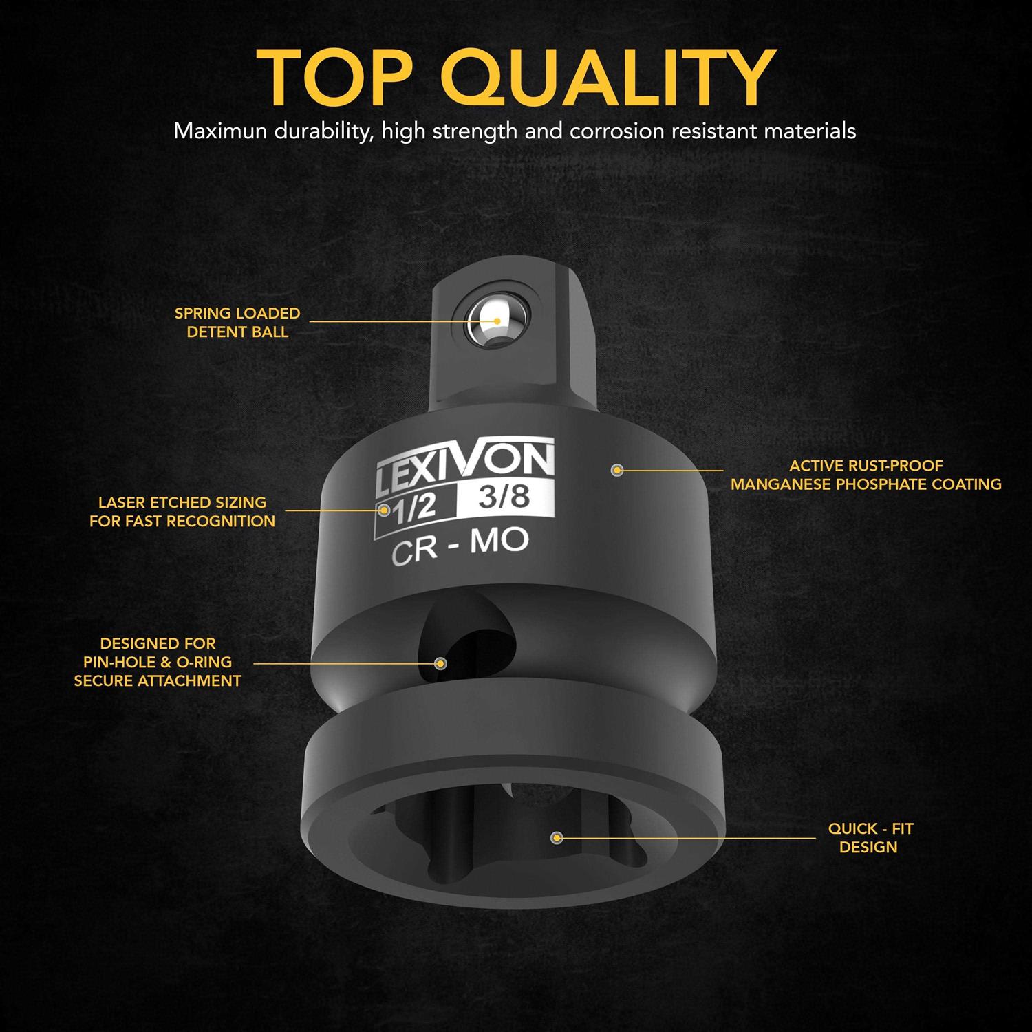 LEXIVON Impact Socket Adapter and Reducer 4-piece Set - Cheap Fitting