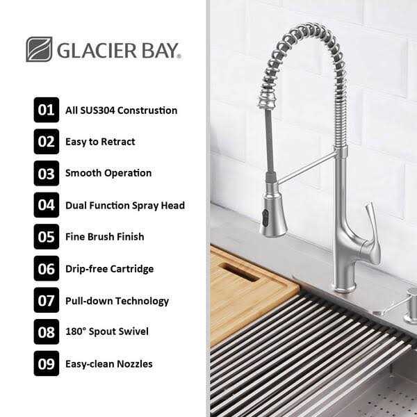 Glacier Bay Zero Radius Drop-in 18G Stainless Steel 2-Hole Single Bowl Workstation Kitchen Sink - Cheap Fitting